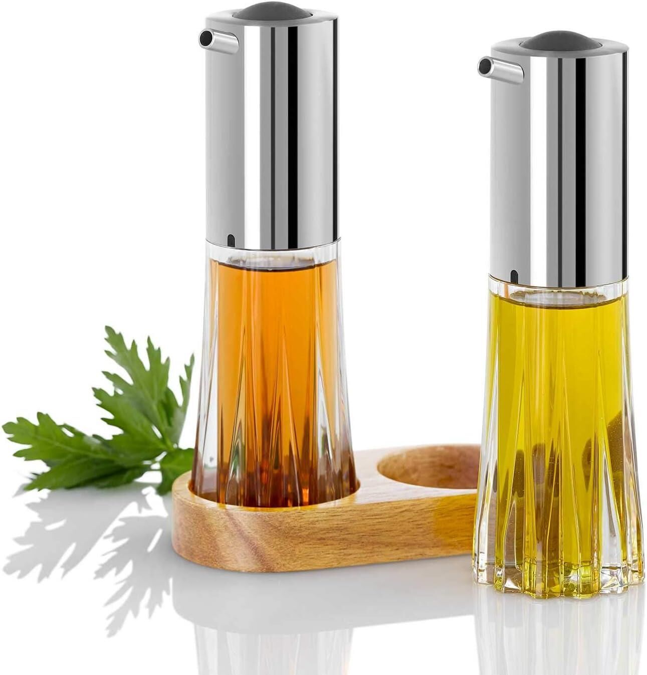 Adhoc Menage Kristal Yağdanlık Sprey Set 2 Parça Ahşap Tepsi