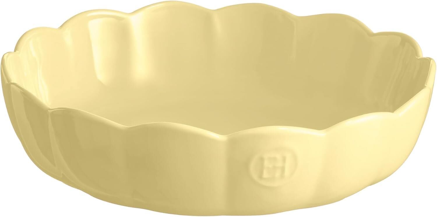 Emile Henry Madeleine Fırın Kabı Yuvarlak 27 cm Tereyağı Sarısı / Vanille