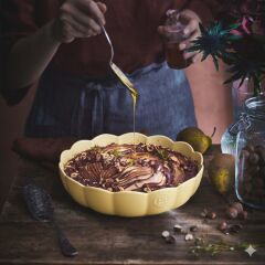 Emile Henry Madeleine Fırın Kabı Yuvarlak 27 cm Tereyağı Sarısı / Vanille