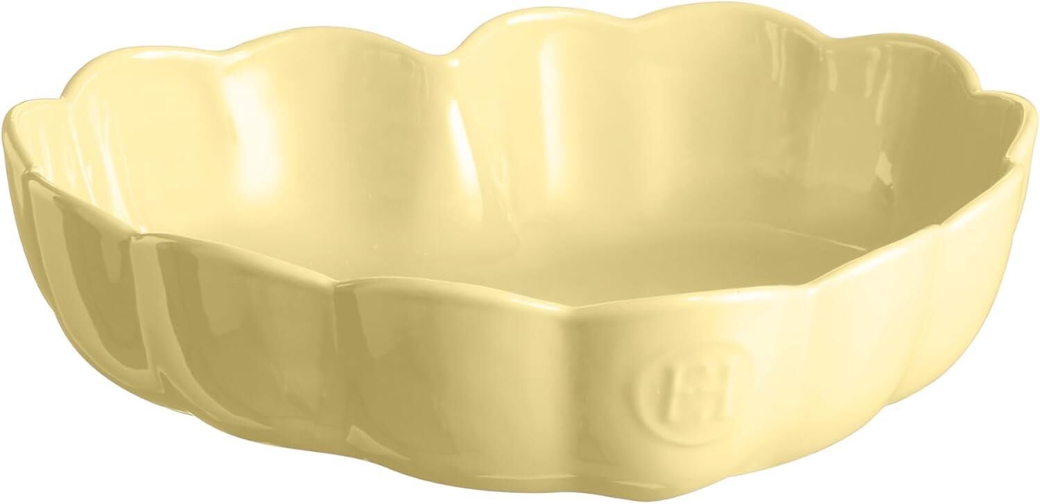 Emile Henry Madeleine Fırın Kabı Kalp 6,5 x 24,5 x 26,5 cm Tereyağı Sarısı / Vanille