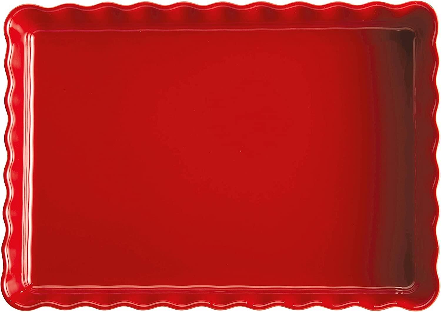 Emile Henry Tart-Börek-Fırın Kabı Dikdörtgen 33 x 24 cm Kırmızı/Burgundy