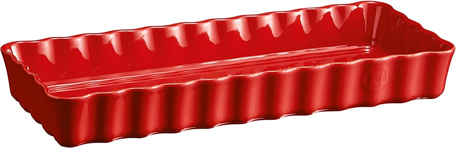 Emile Henry Tart-Börek-Fırın Kabı Dikdörtgen 36.5 x 15 cm Kırmızı/Burgundy