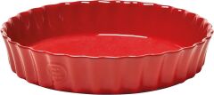 Emile Henry Tart-Börek-Flan Kabı Yuvarlak 28 cm Kırmızı/Burgundy