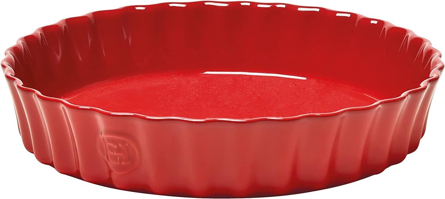 Emile Henry Tart-Börek Fırın Kabı Yuvarlak 24 cm Kırmızı/Burgundy