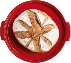 Emile Henry Fırın Kabı Ekmek Yuvarlak 32 cm Kırmızı/Burgundy