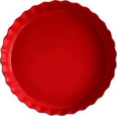 Emile Henry Tart-Börek-Flan Kabı Yuvarlak 32 cm Kırmızı/Burgundy