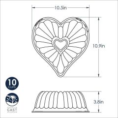 Nordicware Elegant Kalp Bundt Kek Kalıbı Bronz