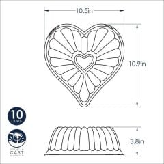 Nordicware Elegant Kalp Bundt Kek Kalıbı Bronz