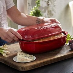 Emile Henry Artisan Ekmek/Fırın Kabı 34 x 23 cm Kırmızı/Burgundy