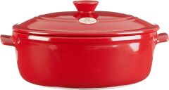 Emile Henry Ateşe Dayanıklı Tencere Oval 6 Lt Kırmızı/Burgundy