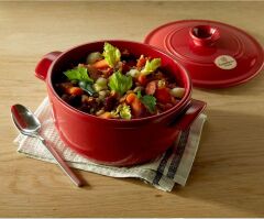 Emile Henry Ateşe Dayanıklı Tencere Yuvarlak 4.0 lt Kırmızı/Burgundy