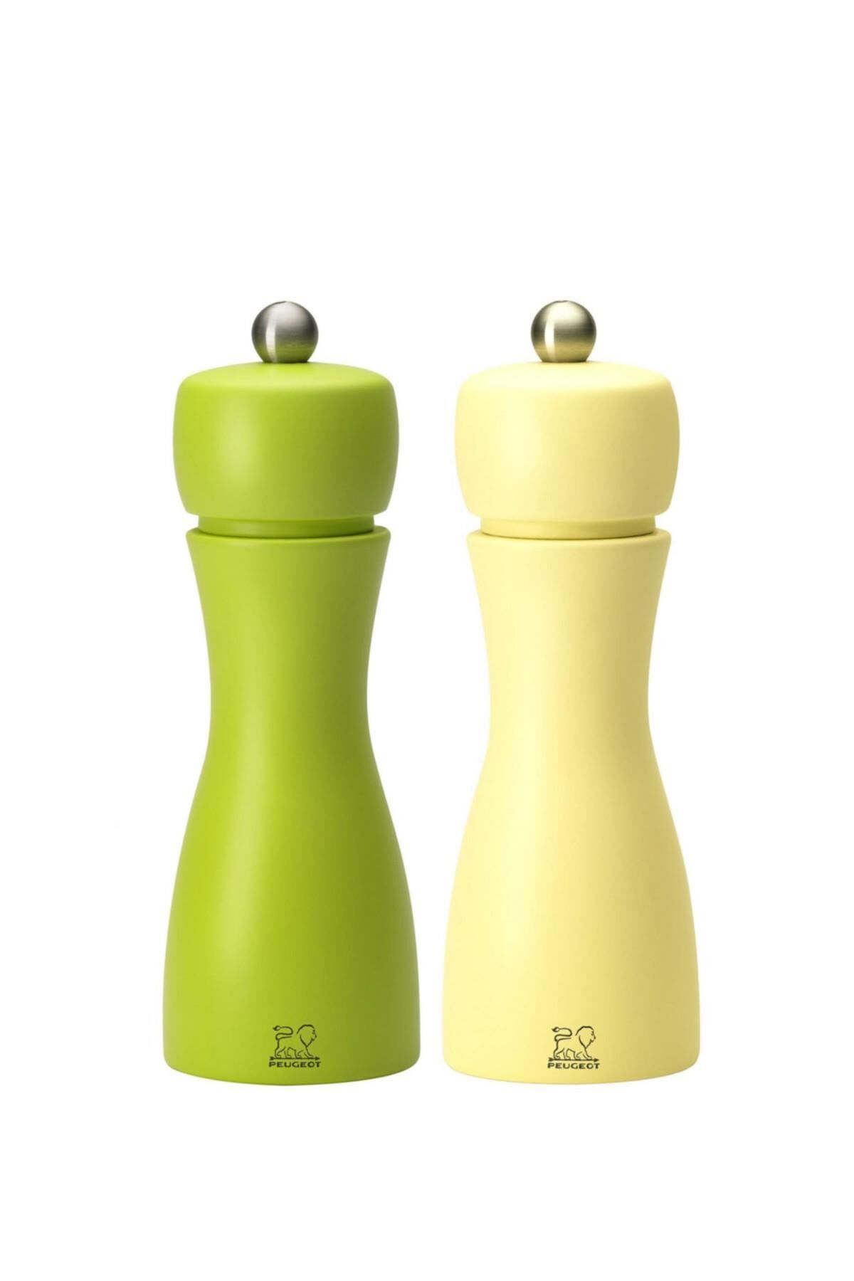 Peugeot Tahiti Karabiber + Tuz Değirmeni 2 li set 15 cm Sarı + Yeşil