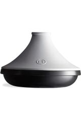 Emile Henry Induksiyon Uyumlu Tajin 32 cm 4 Lt Slate Beyaz Kapaklı/Slate