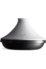 Emile Henry Induksiyon Uyumlu Tajin 32 cm 4 Lt Slate Beyaz Kapaklı/Slate