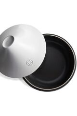 Emile Henry Induksiyon Uyumlu Tajin 32 cm 4 Lt Slate Beyaz Kapaklı/Slate