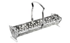 Queen Anne İngiliz Gümüşü Kurabiye,Makaron ve Ekmeklik Sunumluk 23 x 12.5 x 7 cm