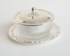 Queen Anne İngiliz Gümüşü Reçellik 10.5 x 11.5 x 8 cm