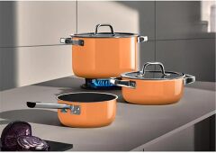 Wmf  Fusiontec Tencere Seti 4 Parça Papaya Turuncu