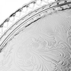 Queen Anne İngiliz Gümüşü Ayaklı Kek Pasta Sunumluk 28 cm