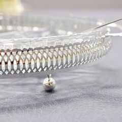 Queen Anne İngiliz Gümüşü Dört Bölmeli İki Çatallı Sunum Seti 30.8 x 20 cm