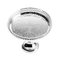 Queen Anne İngiliz Gümüşü Ayaklı Kek Pasta Sunumluk 23 cm