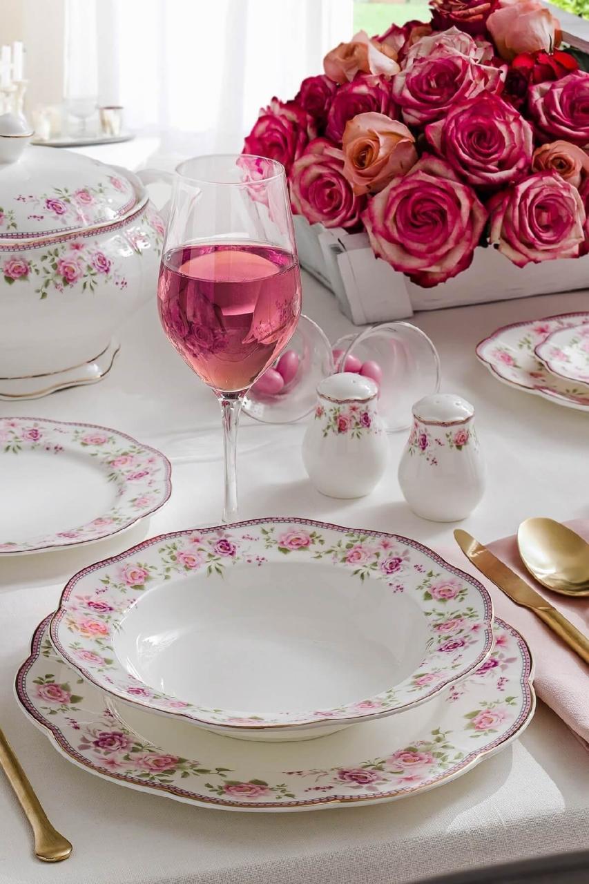 Güral Porselen 74 Parça 10 Kişilik İnce Porselen Yemek Takımı 730010