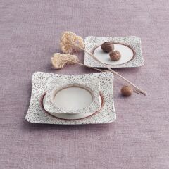 GÜRAL SPİNOZA 24 PARÇA 6 KİŞİLİK KARE BONE YEMEK TAKIMI 41008591