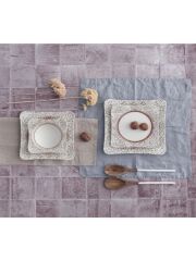 GÜRAL SPİNOZA 24 PARÇA 6 KİŞİLİK KARE BONE YEMEK TAKIMI 41008591