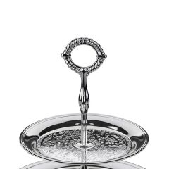 Queen Anne İngiliz Gümüşü Üç Katlı Sunum Standı 30.5 x 36 cm