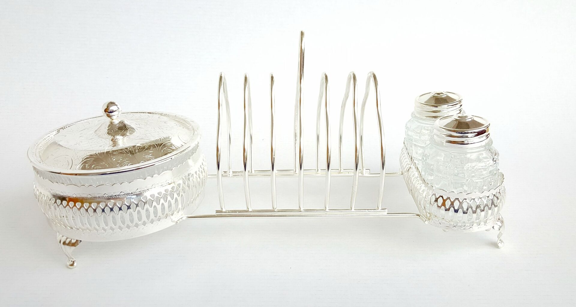 Queen Anne İngiliz Gümüşü Kahvaltı Sunum Set