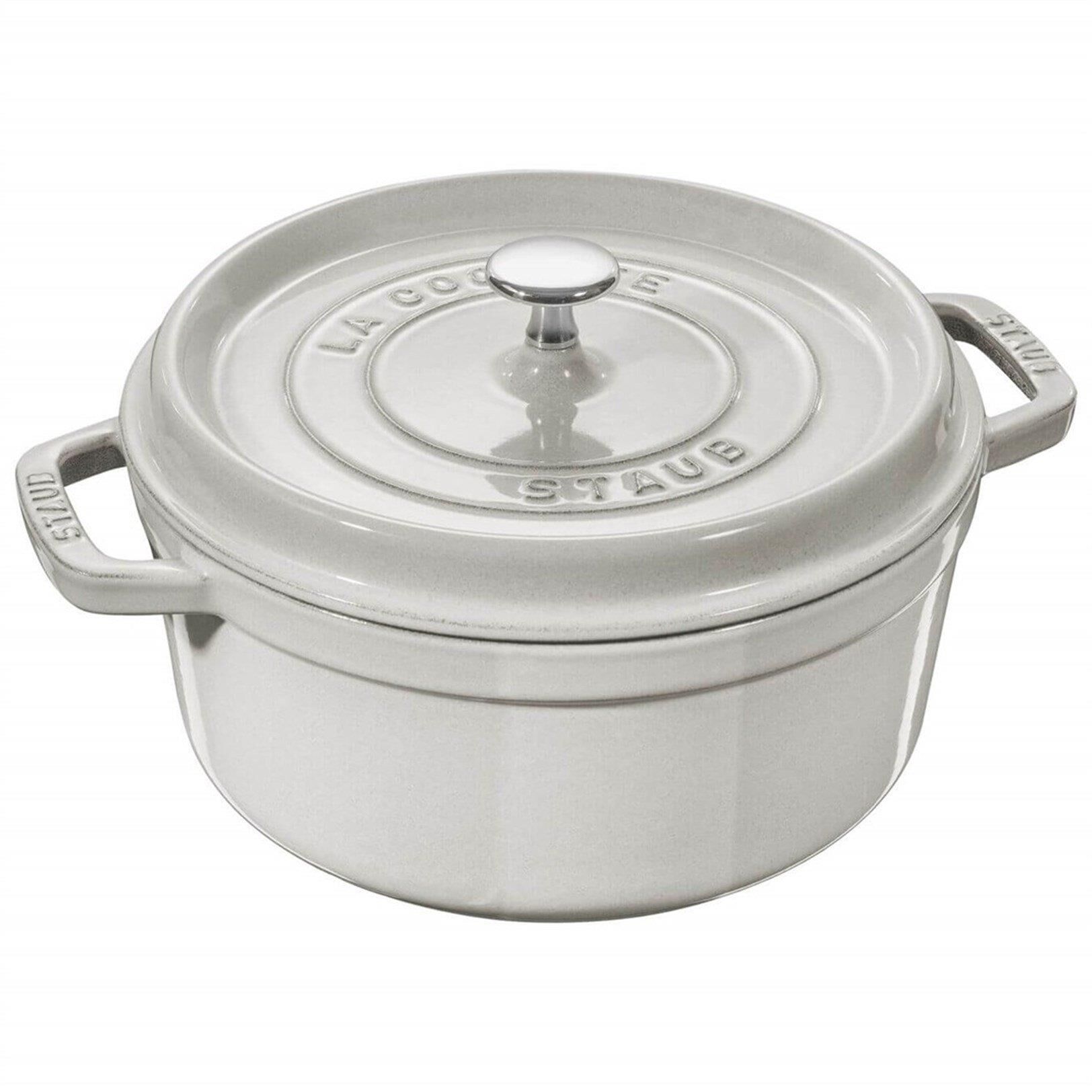 Staub La Cocotte Döküm Tencere 24 cm 3,7 lt Trüf Beyazı Yuvarlak