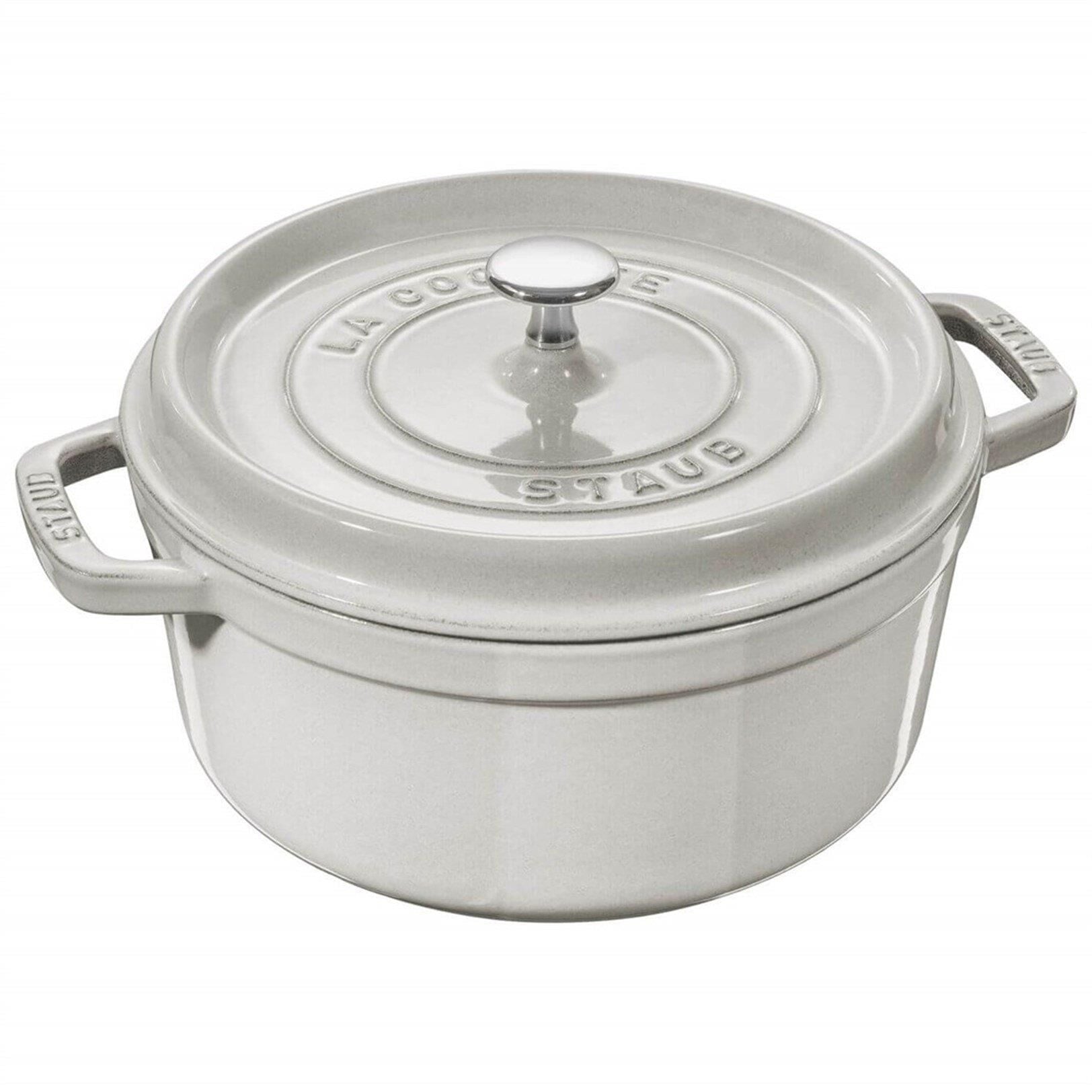 Staub La Cocotte Döküm Tencere 24 cm 3,7 lt Trüf Beyazı Yuvarlak