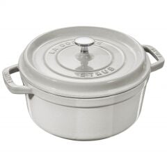 Staub La Cocotte Döküm Tencere 24 cm 3,7 lt Trüf Beyazı Yuvarlak