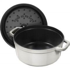 Staub La Cocotte Döküm Tencere 24 cm 3,7 lt Trüf Beyazı Yuvarlak