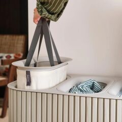 Joseph Joseph Tota 90 L Trio Luxe 3 Bölmeli Çamaşır Ayırma Sepeti - Ekru