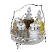 Queen Anne İngiliz Gümüşü Baharat Seti 13.1 cm