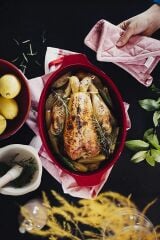 Emile Henry Oval Balık-Buğulama Kapaklı Fırın Kabı 2.2 L Kırmızı