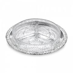 Queen Anne İngiliz Gümüşü Üç Bölmeli Servis Tabağı 23.8 cm