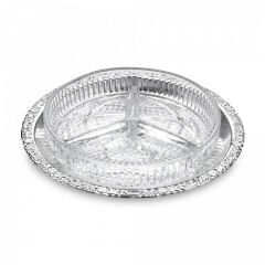 Queen Anne İngiliz Gümüşü Üç Bölmeli Servis Tabağı 23.8 cm