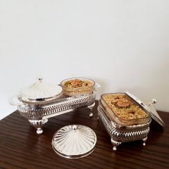 Queen Anne İngiliz Gümüşü Tereyağı Tabağı 13 x 8.5 cm