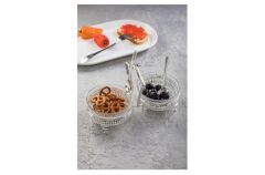 Queen Anne İngiliz Gümüşü İki Bölmeli Kaşıklı Reçellik Ballık 25.7 x 12 cm