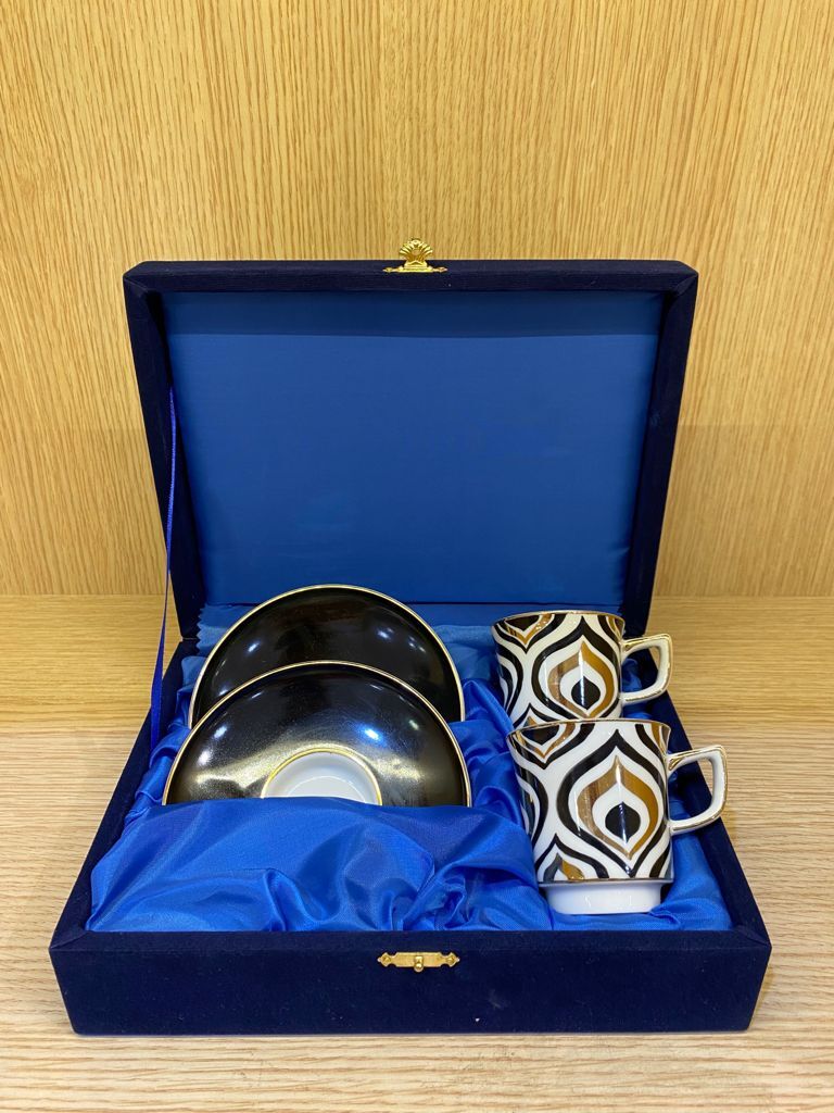 Güral Porselen El Dekoru 2 Kişilik Türk Kahve Fincan Takımı