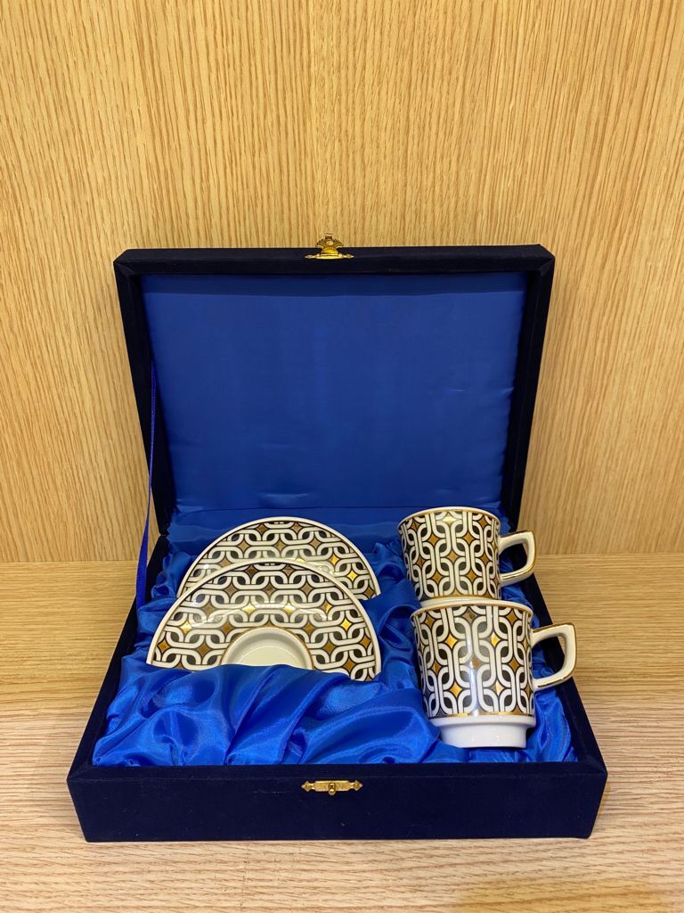 Güral Porselen El Dekoru 2 Kişilik Türk Kahve Fincan Takımı