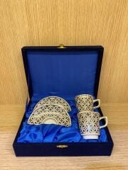 Güral Porselen El Dekoru 2 Kişilik Türk Kahve Fincan Takımı