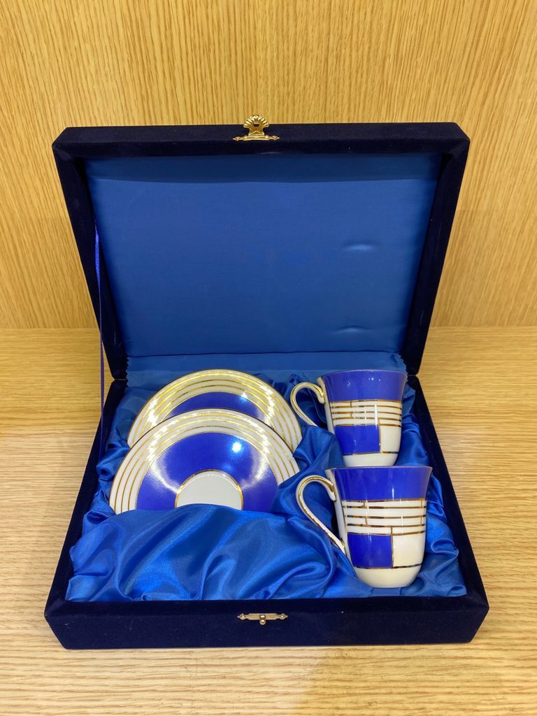 Güral Porselen El Dekoru 2 Kişilik Türk Kahve Fincan Takımı