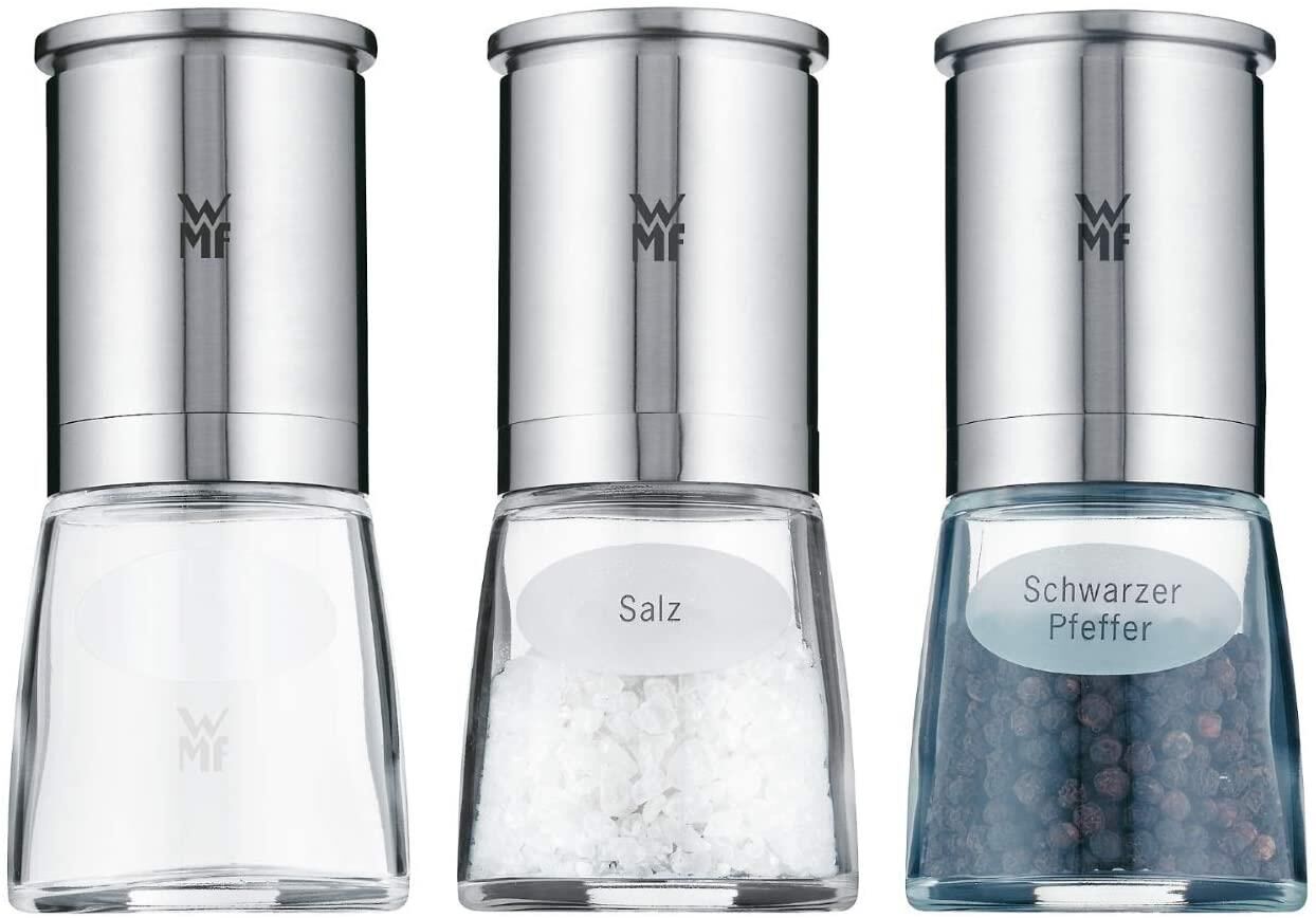 Wmf Deluxe Tuz Karabiber Kurubiber 3'lü Çelik Baharat Değirmen Öğütücü Seti
