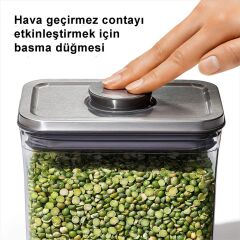 Oxo Çelik Büyük Kare Kısa 2,6 Litre Saklama Kabı