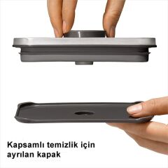 Oxo Çelik Büyük Kare Kısa 2,6 Litre Saklama Kabı