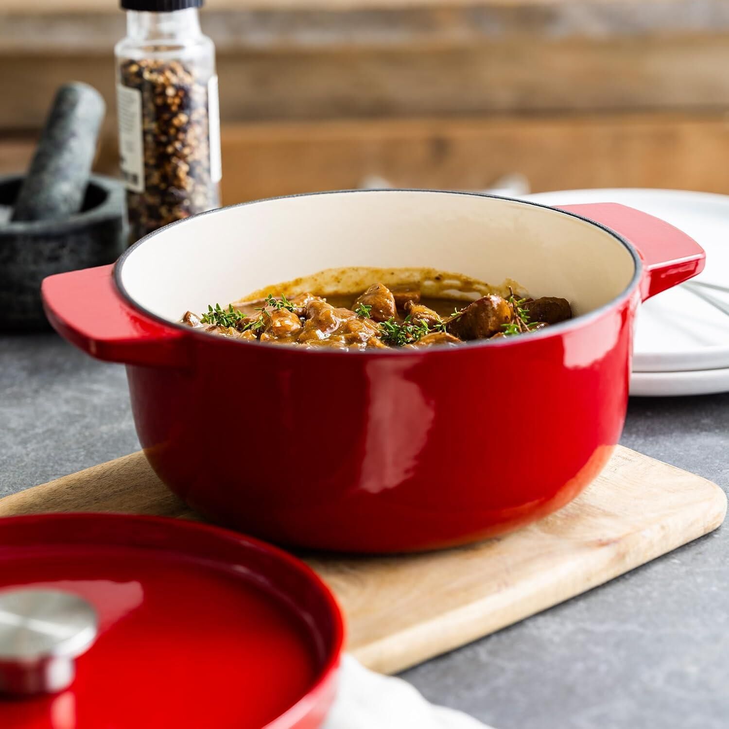 KitchenAid Döküm Demir Tencere Kırmızı 26 cm - 5.2 L