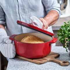 KitchenAid Döküm Demir Tencere Kırmızı 26 cm - 5.2 L
